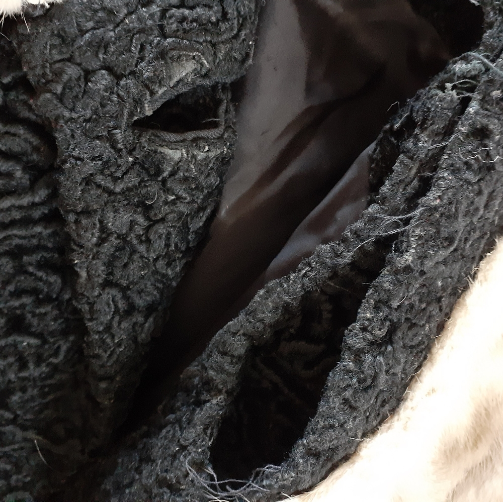 Vintage Black Persion Lamb with Mink 1960's - Picture 5 of 5